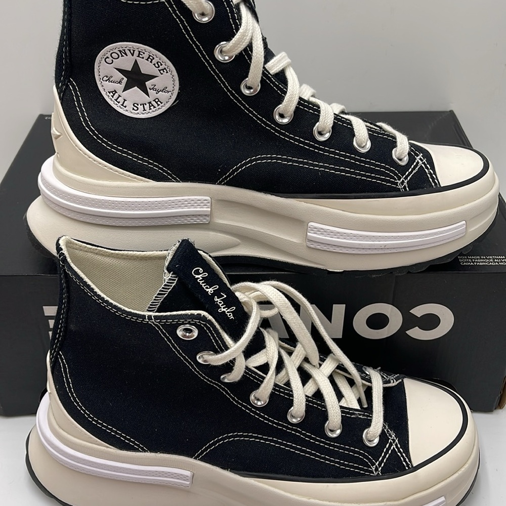 Converse WMNS RUN STAR LEGACY CX HI BLACK/EGRET/WHITE A00869C Platforms Sneakers - Picture 3 of 16
